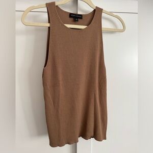Banana Republic Ribbed Knit Sleeveless Too in Brown